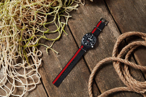 Black/Red recycled NATO strap